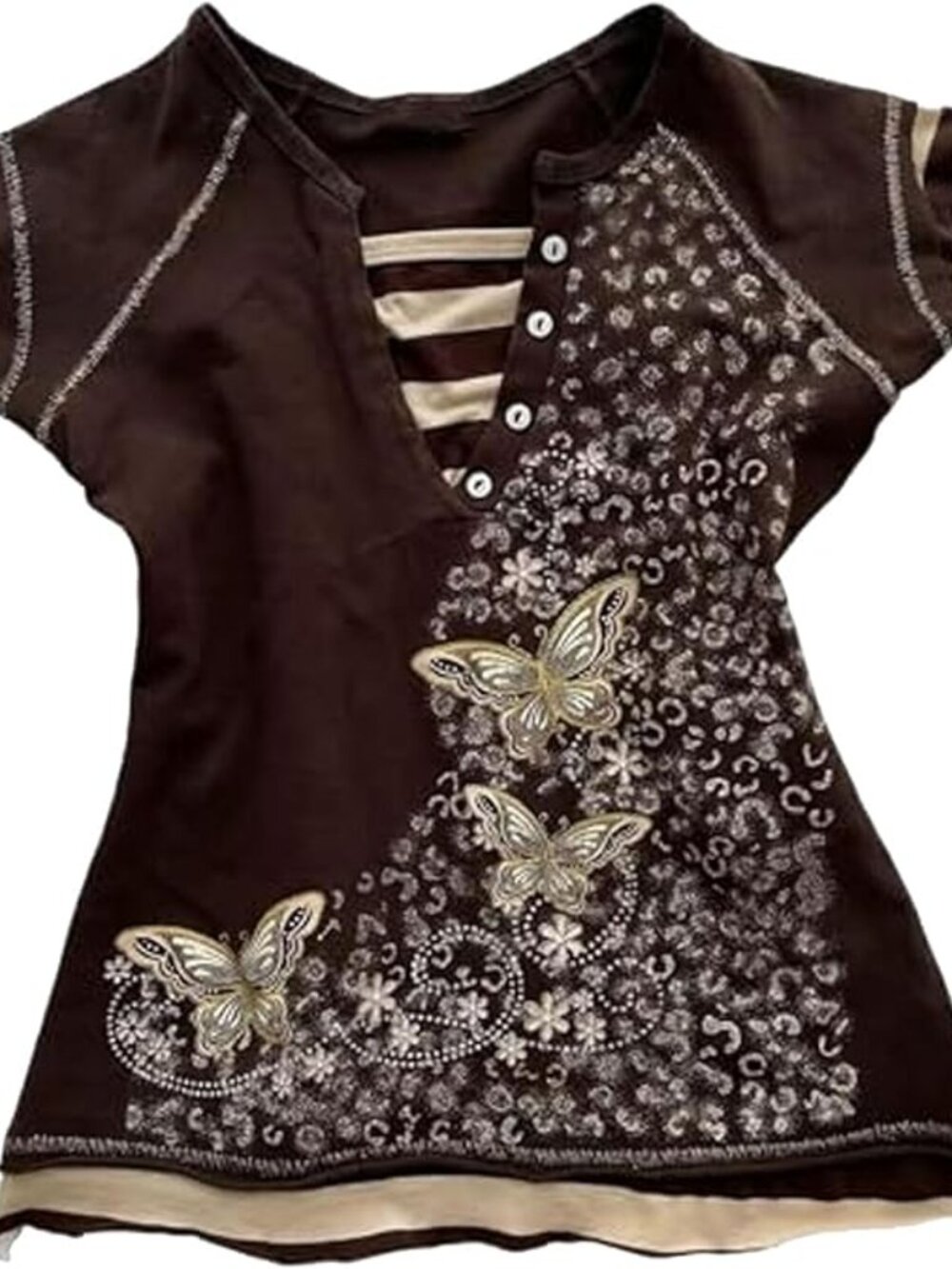 Y2k Fairy Grunge 2000s Short Sleeve Top Whimsy Twee Harajuku Emo Scene Clothes